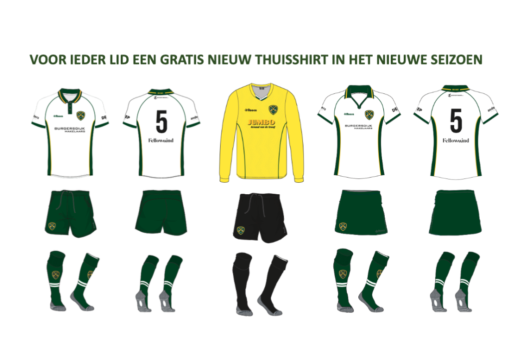 Gratis nieuw thuisshirt voor alle leden met ingang van nieuwe seizoen Nieuws afbeelding